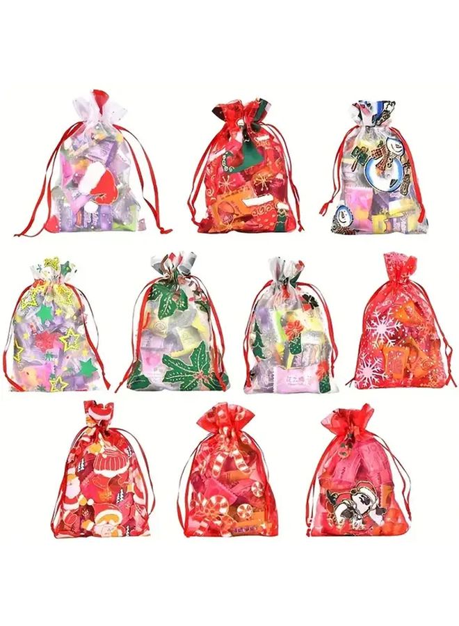 Multicolored Large Organza Drawstring Gift Bags For Wedding Party Favors Jewelry Candy - Image 1